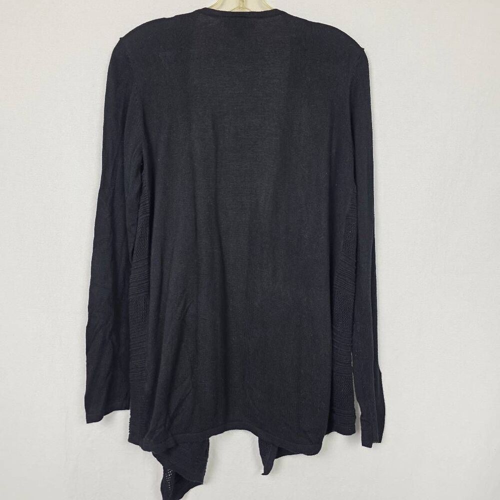 AB Studio Black Open Front Cardigan Sweater Large - Picture 7 of 8